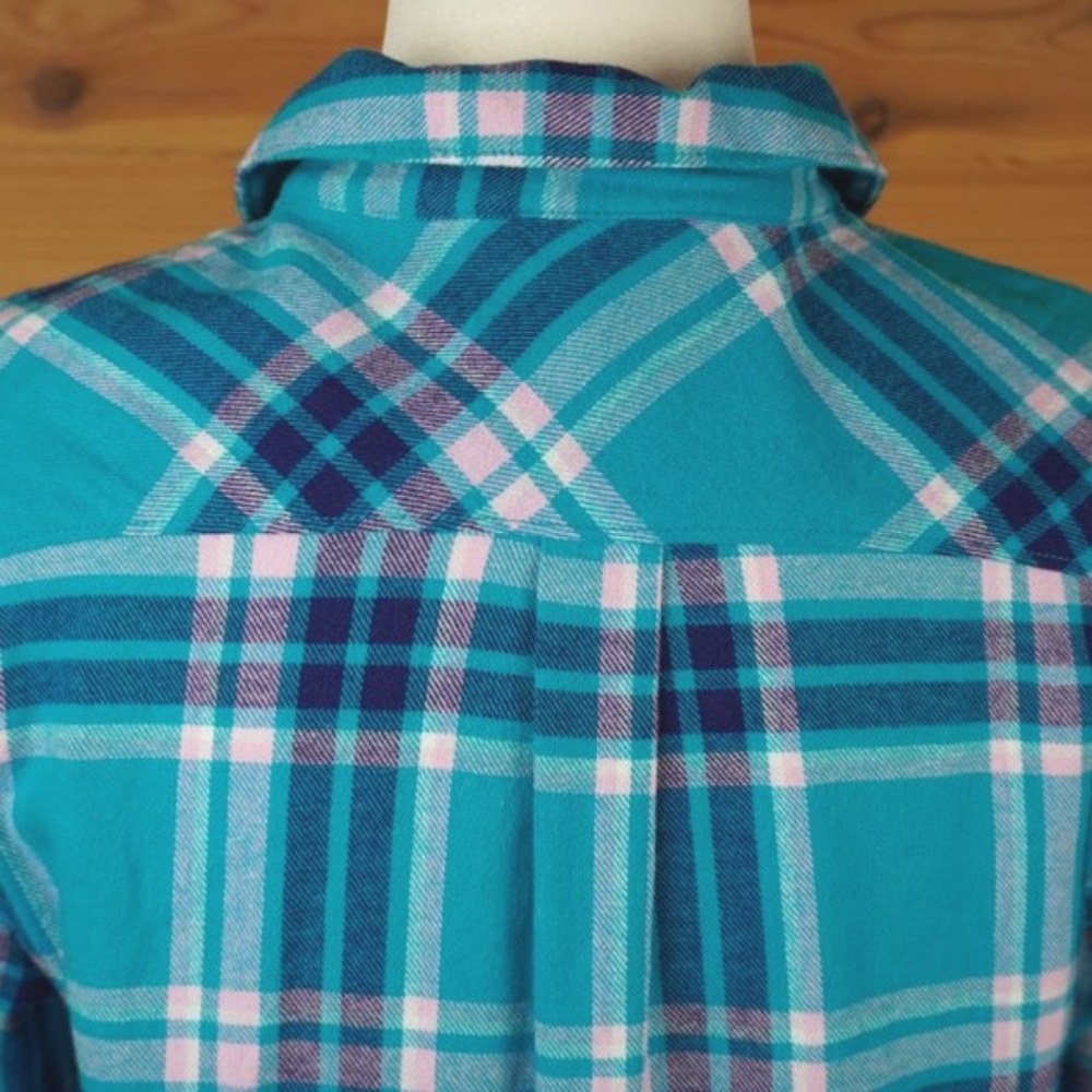 Woolrich Teal and Pink Plaid Shirt Size‎ Medium - Picture 6 of 9